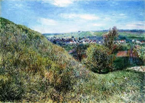 Sur les Collines de Moret au Printemps le Matin by Alfred Sisley Oil Painting