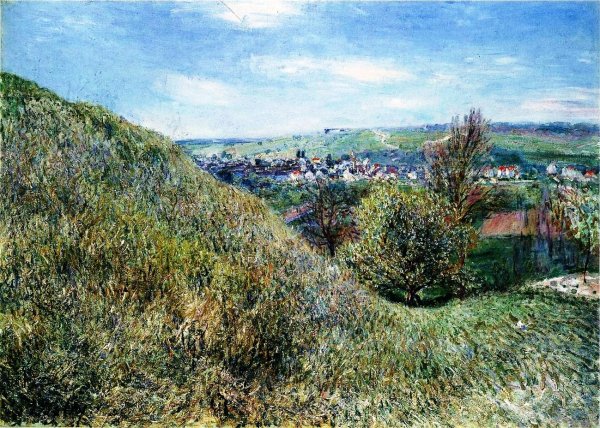 Sur les Collines de Moret au Printemps le Matin by Alfred Sisley - Hand-Painted Oil Painting Reproduction