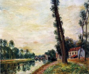 The Banks of the Loing by Alfred Sisley Oil Painting