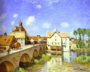 The Bridge at Moret by Alfred Sisley - Oil Painting Reproduction