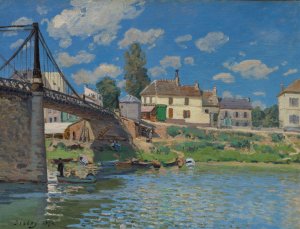 The Bridge at Villeneuve-la-Garenne by Alfred Sisley Oil Painting