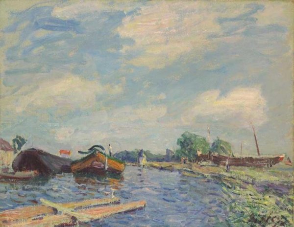 Main Product Photo of The Canal at Saint-Mammes Painting by Alfred Sisley