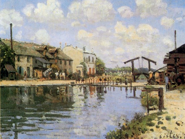 Main Product Photo of The Canal Saint-Martin Painting by Alfred Sisley