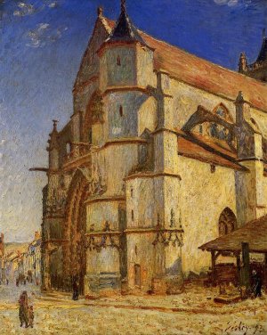 The Church at Moret in Morning Sun by Alfred Sisley Oil Painting