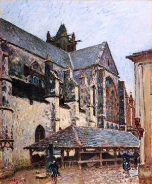 The Church at Moret in Rain by Alfred Sisley - Oil Painting Reproduction
