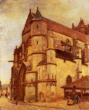 The Church at Moret, Rainy Morning by Alfred Sisley Oil Painting