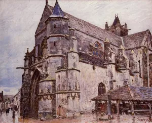 The Church at Moret, Rainy Weather, Morning by Alfred Sisley Oil Painting