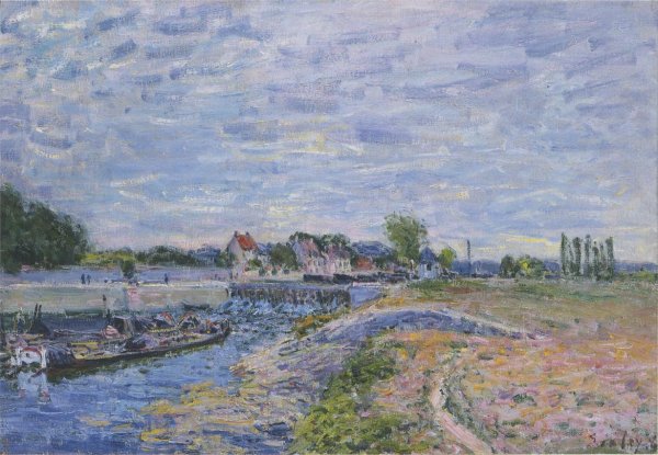The Dam at Saint Mammes by Alfred Sisley - Hand-Painted Oil Painting Reproduction