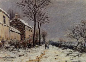 The Effect of Snow at Veneux by Alfred Sisley Oil Painting