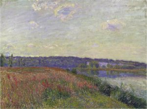 The Fields and Hills of Veneux-Nadon by Alfred Sisley Oil Painting
