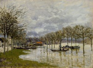 The Flood on the Road to Saint-Germain by Alfred Sisley Oil Painting