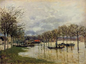 The Flood on the Road to Saint-Germain by Alfred Sisley - Oil Painting Reproduction