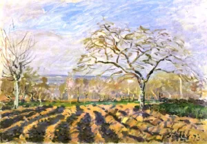 The Furrows by Alfred Sisley - Oil Painting Reproduction