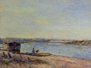 The Hills of Veneux, Seen from Saint-Mammes by Alfred Sisley Oil Painting