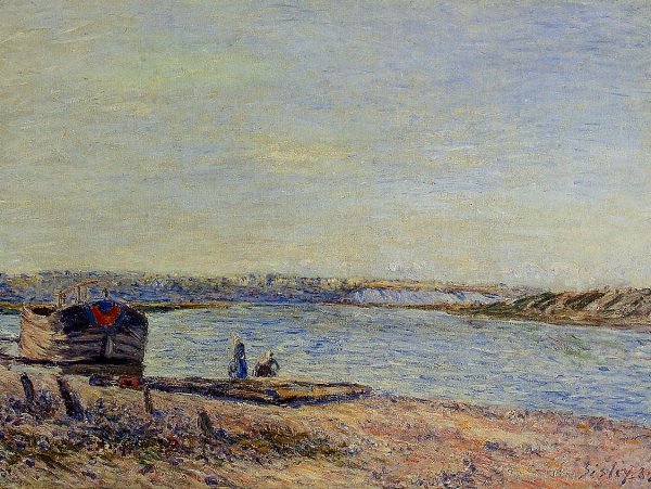 Main Product Photo of The Hills of Veneux, Seen from Saint-Mammes Painting by Alfred Sisley
