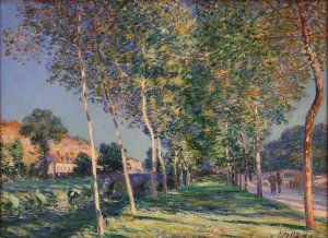 The Lane of Poplars at Moret sur Loing by Alfred Sisley Oil Painting