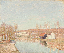The Loing and the Slopes of Saint-Nicaise, February by Alfred Sisley Oil Painting