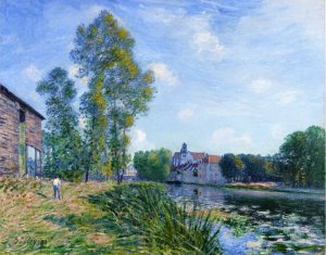 The Loing at Moret in Summer by Alfred Sisley Oil Painting