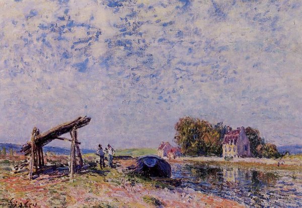 Main Product Photo of The Loing Canal at Saint-Mammes Painting by Alfred Sisley