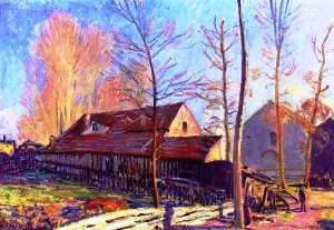 The Mills of Moret, Frost, Evening Effect by Alfred Sisley - Oil Painting Reproduction