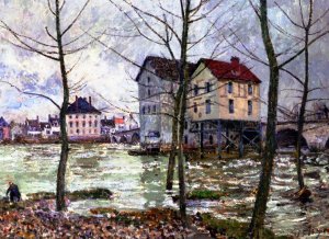 The Mills of Moret - Winter by Alfred Sisley Oil Painting