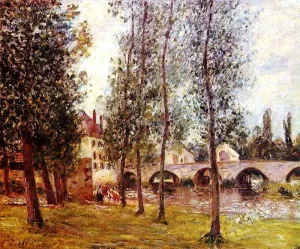 The Moret Bridge II by Alfred Sisley - Oil Painting Reproduction