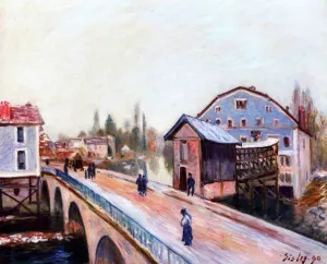 The Moret Bridge III by Alfred Sisley Oil Painting