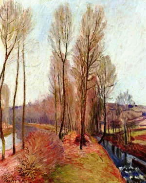 The Orvanne and the Canal du Loing in Winter by Alfred Sisley Oil Painting