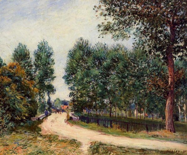 The Path from Saint-Mammes, Morning by Alfred Sisley - Hand-Painted Oil Painting Reproduction