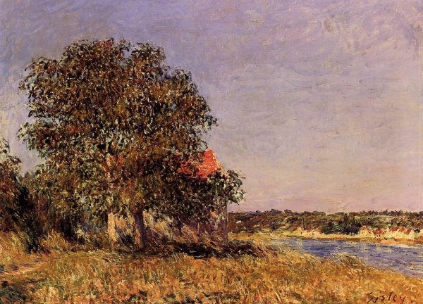 The Plain of Thomery and the Village of Champagne by Alfred Sisley - Hand-Painted Oil Painting Reproduction