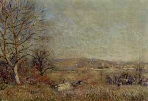 The Plain of Veneux, View of Sablons by Alfred Sisley Oil Painting