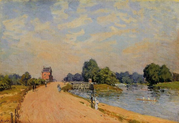 The Road from Hampton Court by Alfred Sisley - Hand-Painted Oil Painting Reproduction