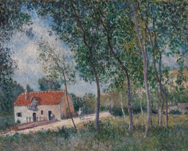The Road from Moret to Saint-Mammes  by Alfred Sisley - Hand-Painted Oil Painting Reproduction