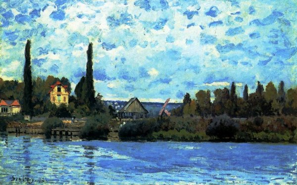 Main Product Photo of The Seine at Bougival 4 Painting by Alfred Sisley
