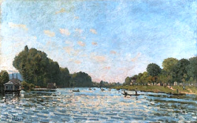 Main Product Photo of The Seine at Bougival Painting by Alfred Sisley