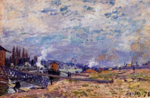 The Seine at Grenelle by Alfred Sisley - Oil Painting Reproduction