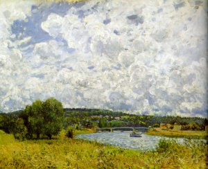 The Seine at Suresnes by Alfred Sisley Oil Painting
