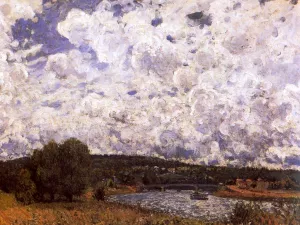 The Seine at Suresnes II by Alfred Sisley - Oil Painting Reproduction
