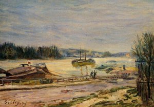 The Seine near Saint-Cloud, High Water by Alfred Sisley Oil Painting
