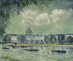 The Seine with the Institute of France by Alfred Sisley - Oil Painting Reproduction