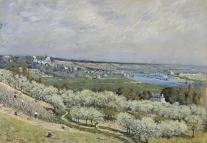The Terrace at Saint-Germain, Spring by Alfred Sisley - Oil Painting Reproduction