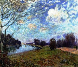 The Thames at Hampton Court, East Molesey by Alfred Sisley Oil Painting