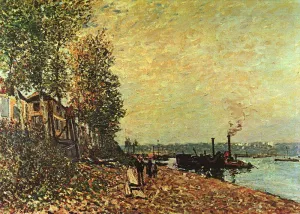 The Tugboat by Alfred Sisley - Oil Painting Reproduction