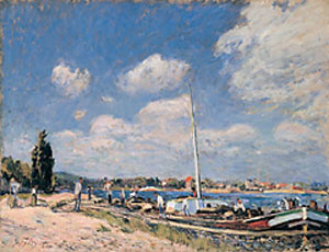 Unloading the Barges at Billancourt by Alfred Sisley Oil Painting