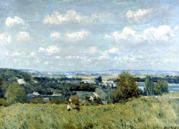 Valley of the Seine at Saint-Cloud by Alfred Sisley - Hand-Painted Oil Painting Reproduction