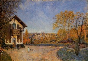 View of Marly-le-Roi from House at Coeur-Colant by Alfred Sisley Oil Painting