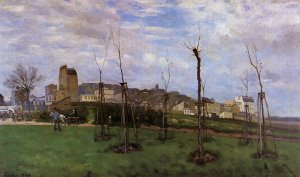 View of Montmartre from the Cite des Fleurs, Les Batignolles by Alfred Sisley Oil Painting