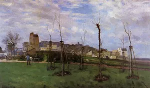 View of Montmartre from the Cite des Fleurs, Les Batignolles painting by Alfred Sisley