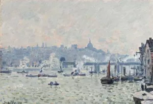 View of the Thames: Charing Cross Bridge by Alfred Sisley Oil Painting