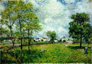 View of the Village by Alfred Sisley Oil Painting
